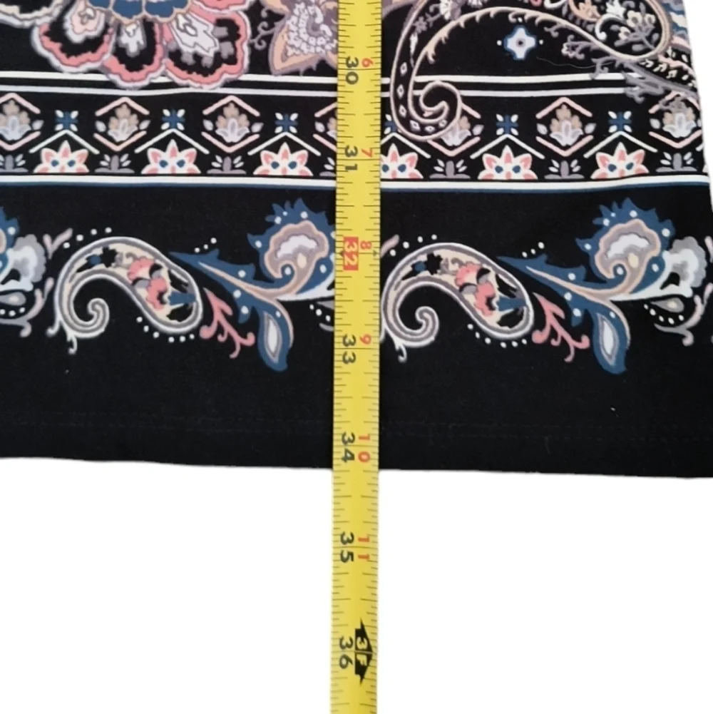 White House Black Market 3/4-Sleeve Paisley Print Knit Shift Dress Size …